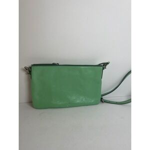 Fossil Leather Crossbody Bag Small‎ Green Purse Handbag Zip Clutch